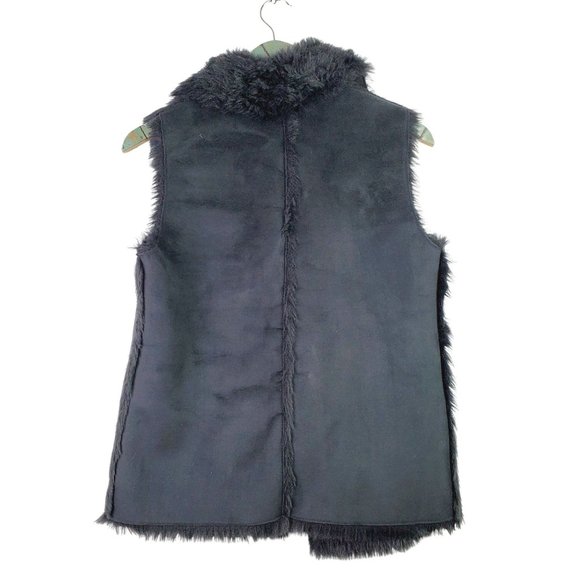 LOFT Suede Faux Fur Reversible Vest NWOT XS - Picture 2 of 9